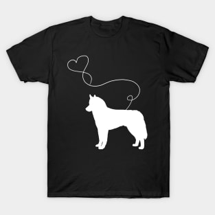 dog cute siberian husky heart T-Shirt